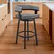 Armen Living Lorin 26" Counter Height Swivel Bar Stool in Black Finish and Gray Faux Leather LCLRBAMBVG26 - alternate 6